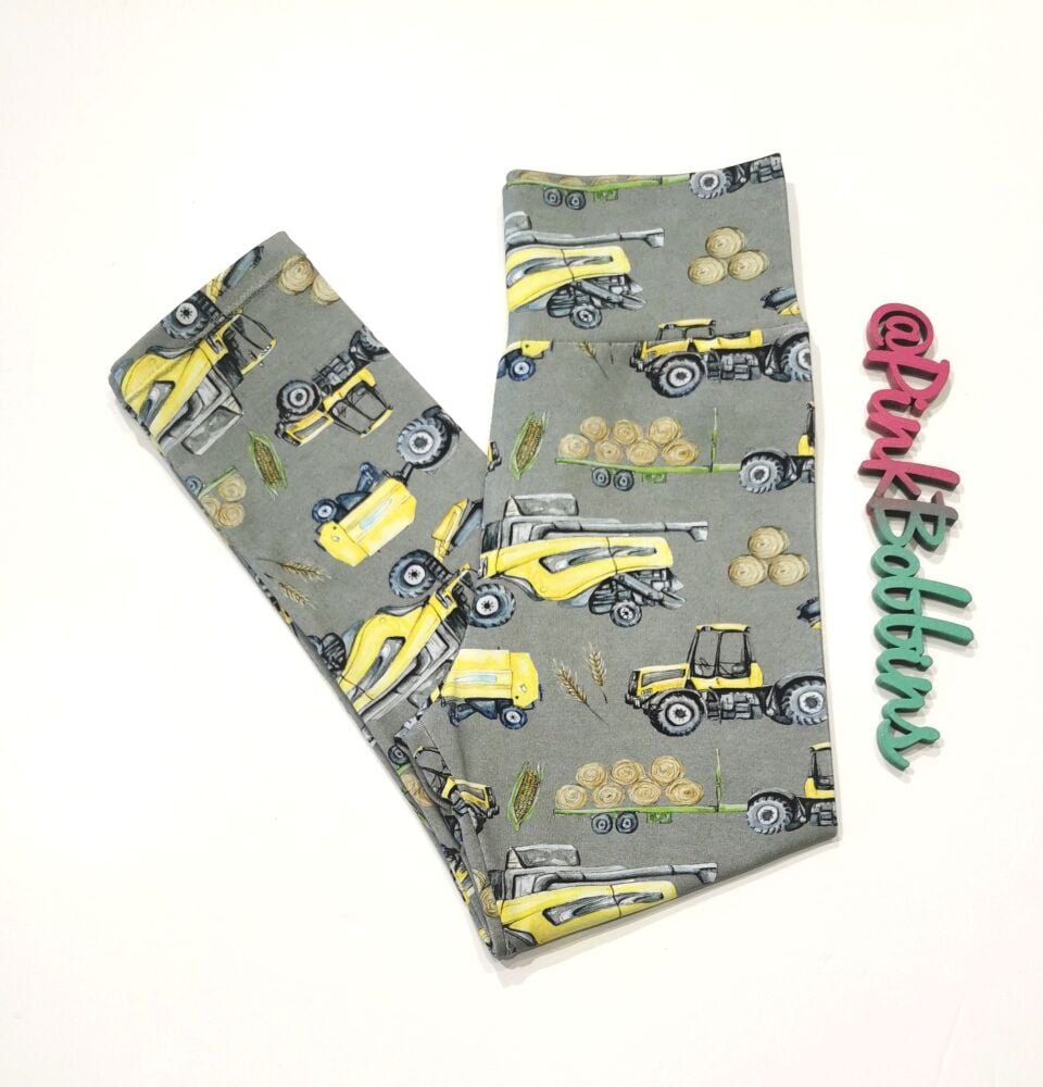 Tractor & combine harvester leggings with optional bow cuffs - in stock