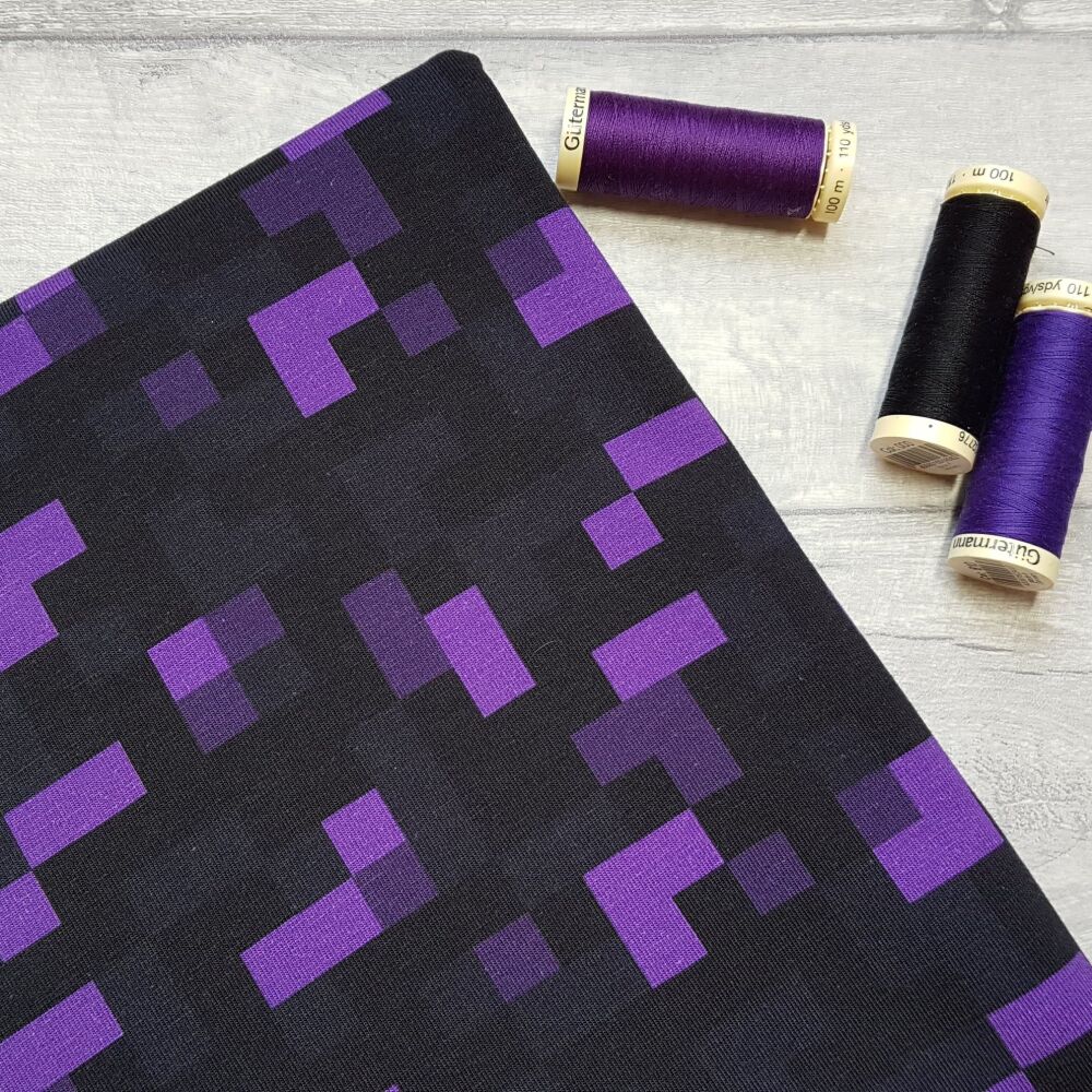 Purple pixels (cotton jersey) - clothing made to order