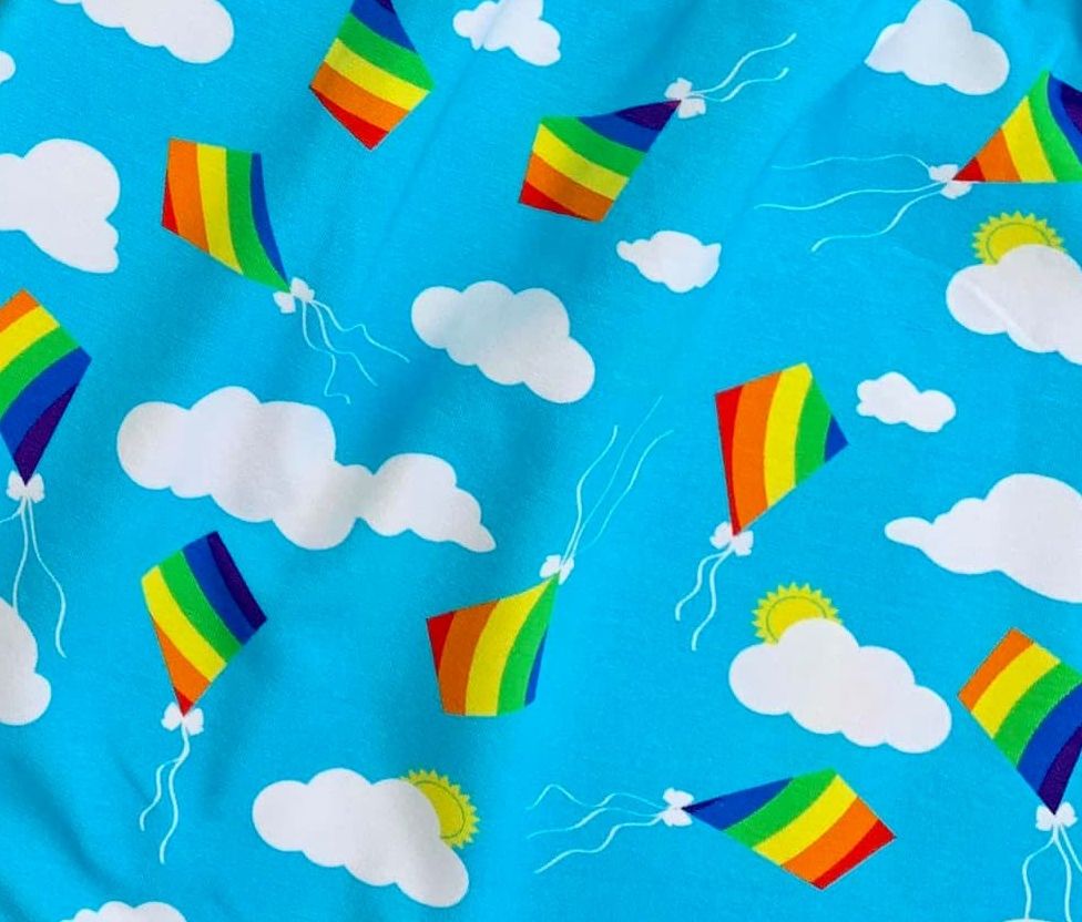 Rainbow kites (cotton jersey)
