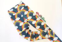 Rainbow leggings with optional bow cuffs - made to order