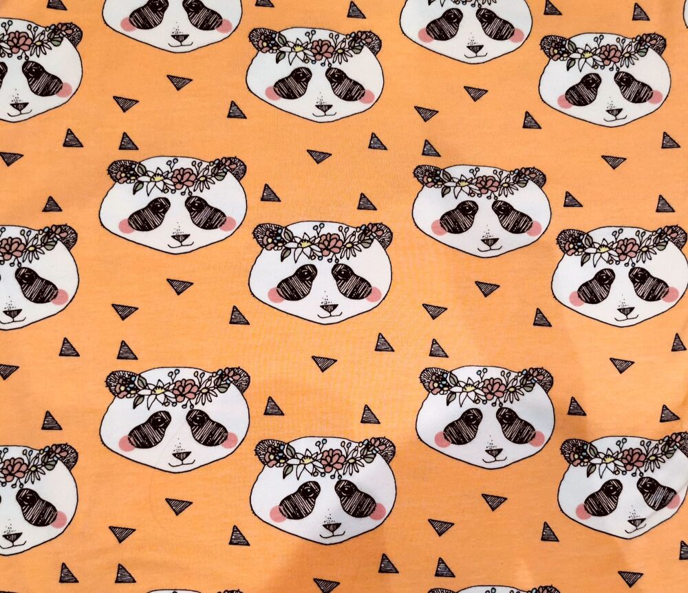 Boho panda faces (cotton jersey) - clothing made to order