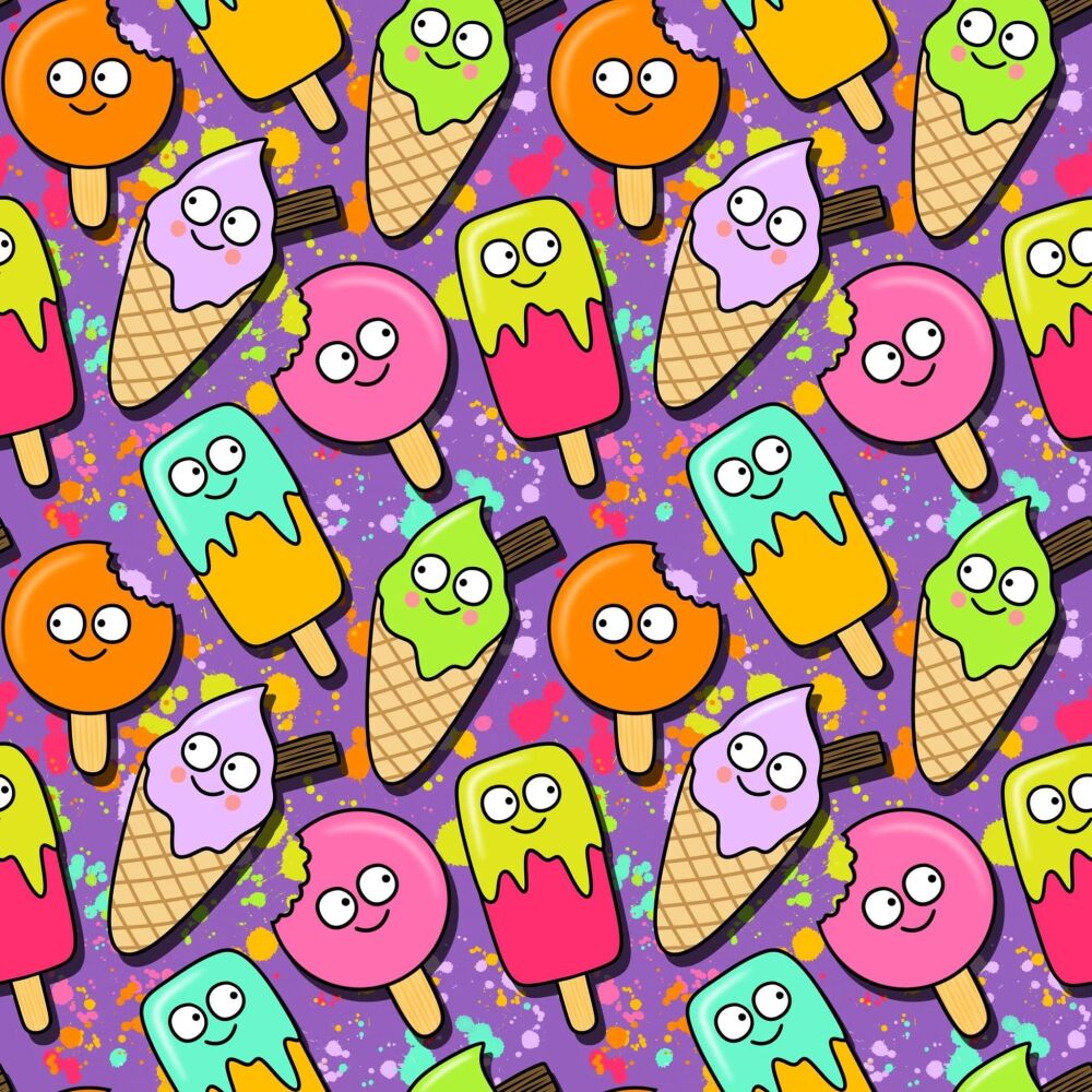 Funny face ice creams (cotton jersey) - clothing made to order