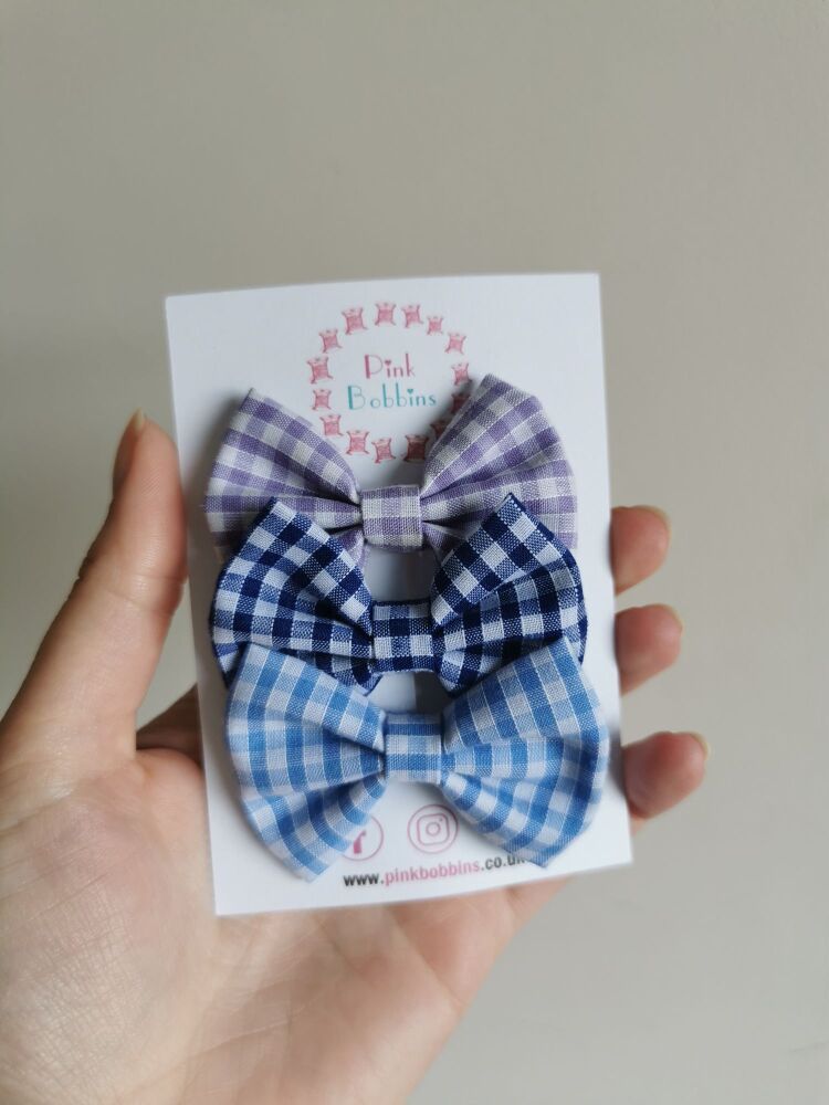 Set of 3 hair bow clips - mini