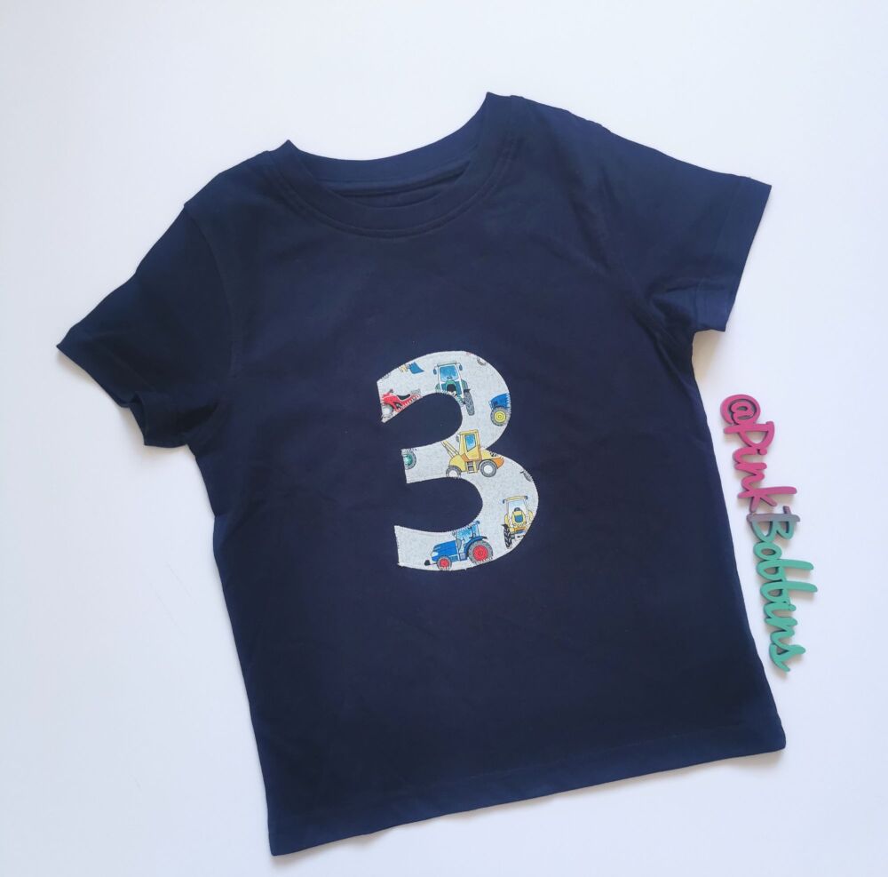 Tractors no. 3 birthday t-shirt [LAST ONE] in stock - 3-4yrs