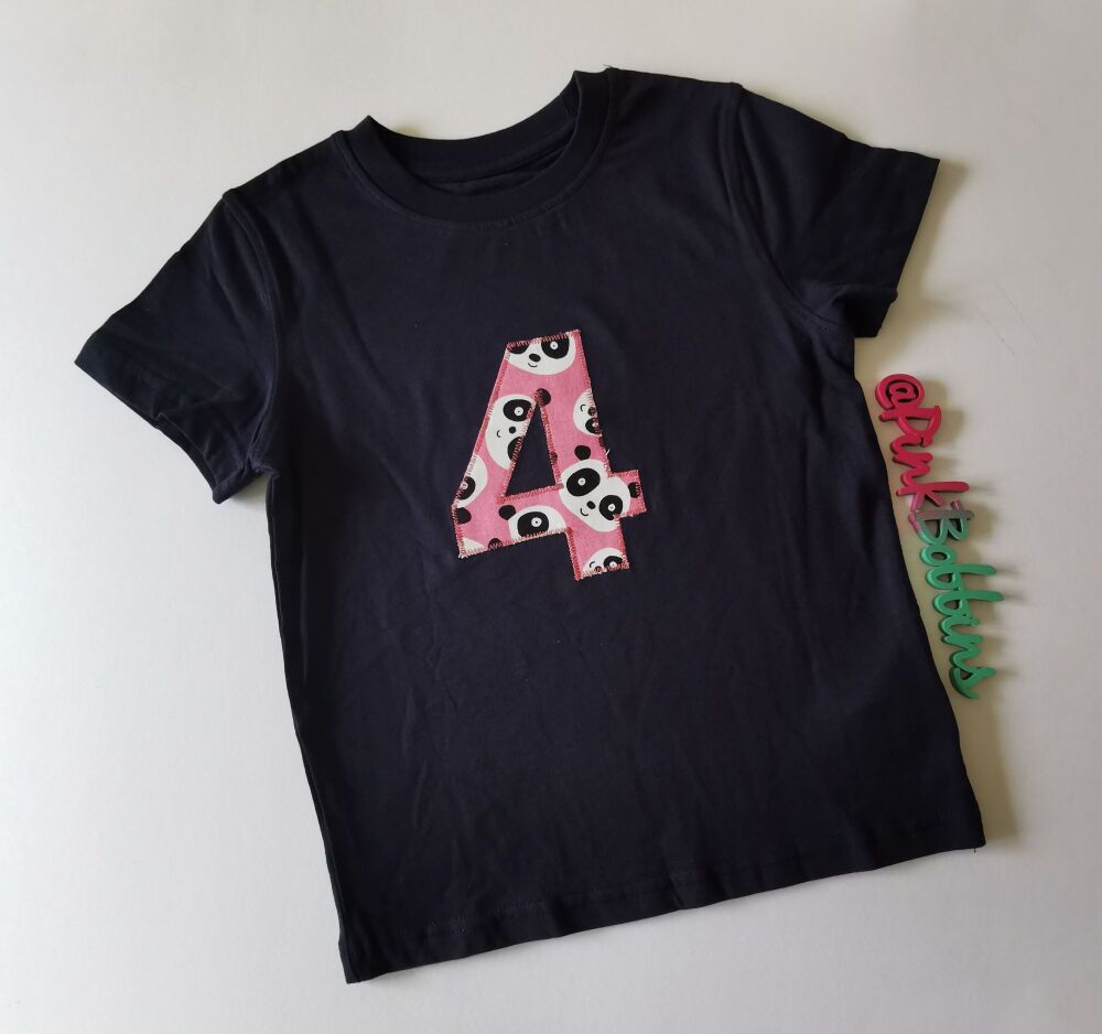 Panda no. 4 birthday t-shirt - in stock - 4-5yrs