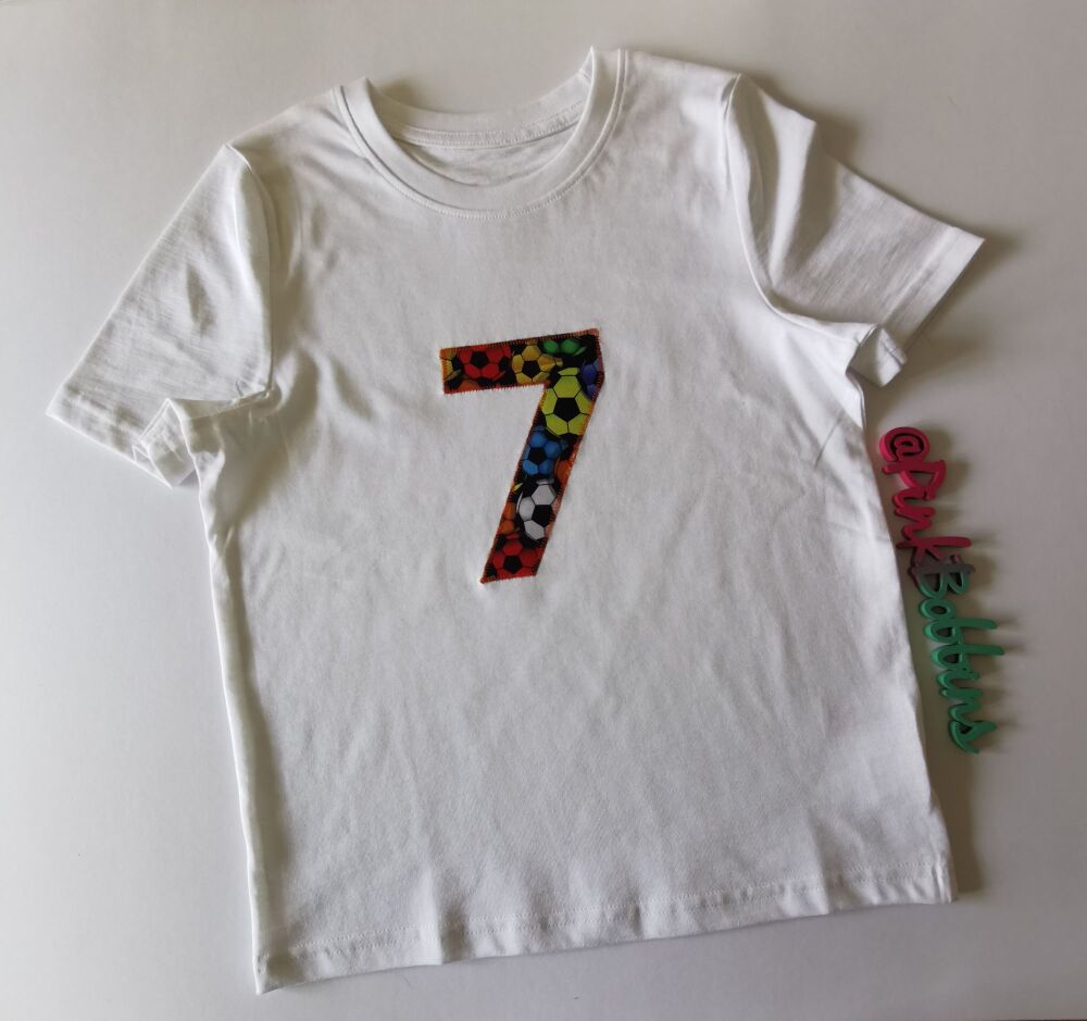 Football no. 7 birthday t-shirt - in stock - 7yrs
