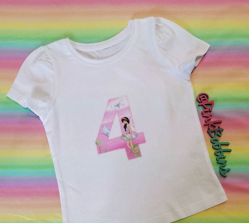 Fairy no. 4 birthday t-shirt - in stock - 4-5yrs