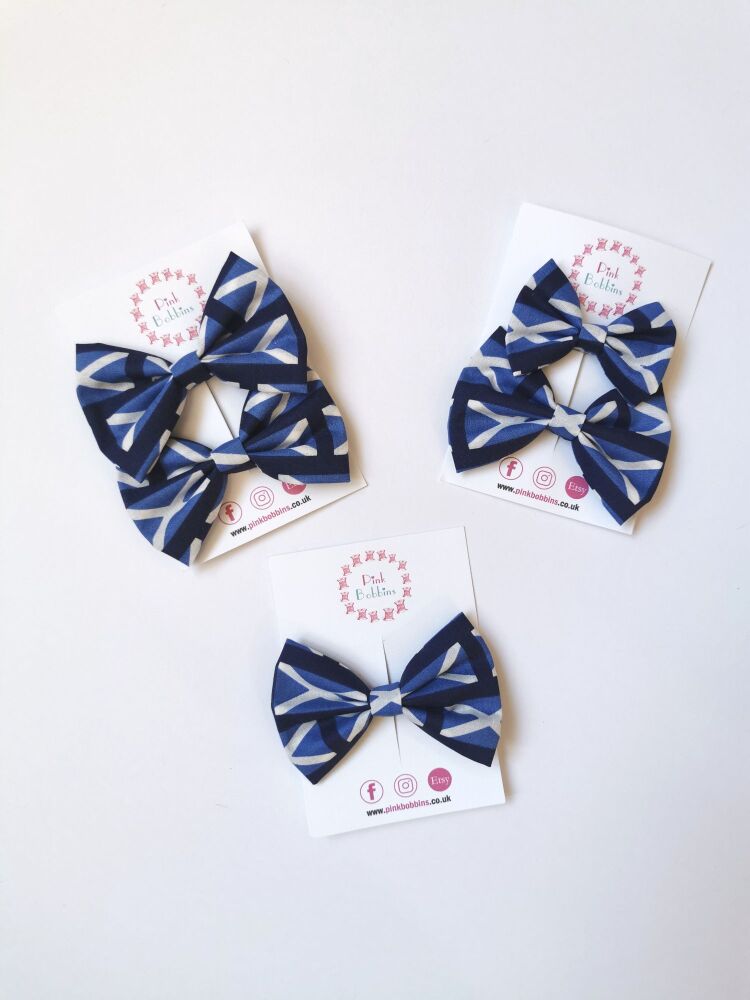 Scotland flag hair bow clip - in stock