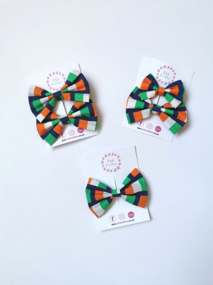 Ireland flag hair bow clip - in stock