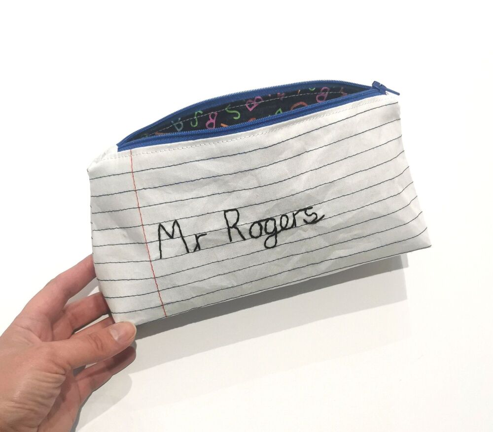 Personalised teacher pencil case - Mr Rogers - in stock