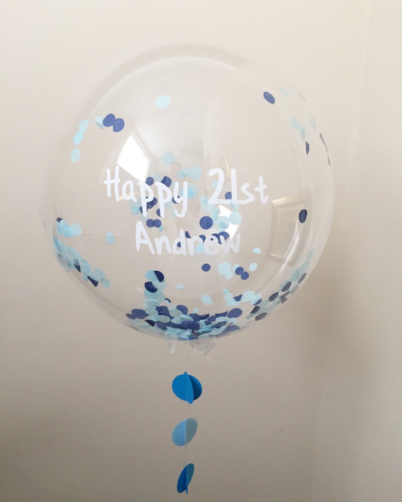 Confetti Bubble Balloon - Blue Ombre