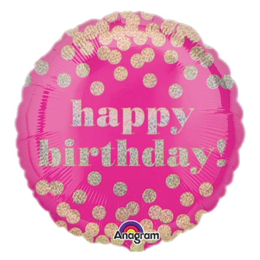 Pink and gold birthday balloon | CeFfi