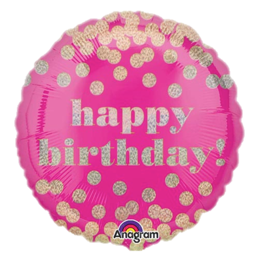 Pink and gold birthday balloon | CeFfi