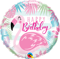 <!--007-->Flamingo Happy Birthday Balloon