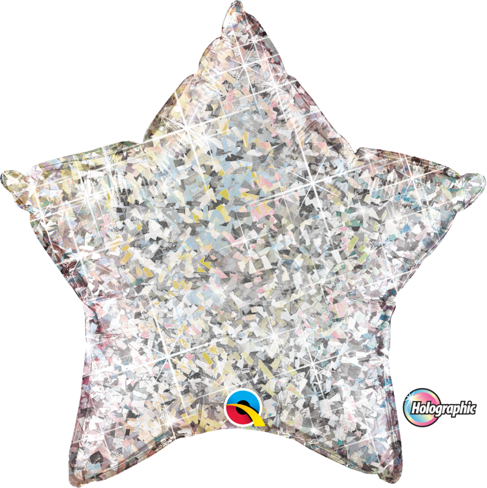 <!--028-->Holographic Silver Star Balloon