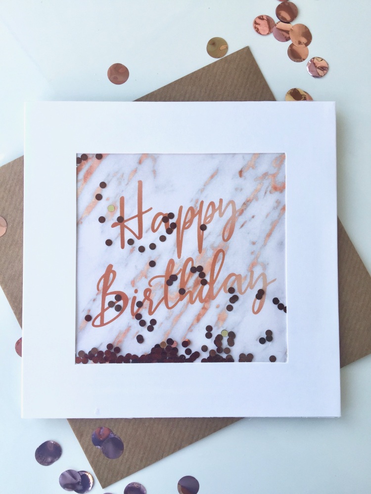 Rose Gold Marble - Happy Birthday - Card