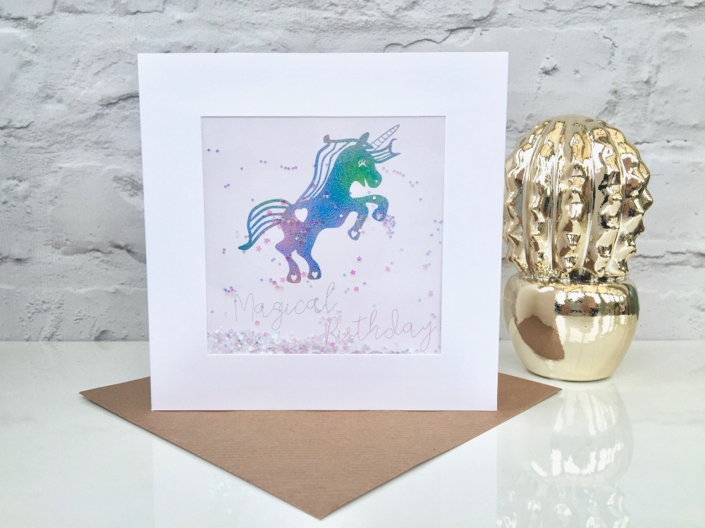 Rainbow Unicorn - Magical Birthday - Card