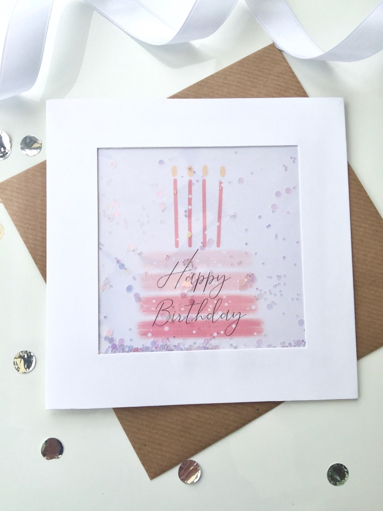 Pink Ombre Cake - Happy Birthday - Card