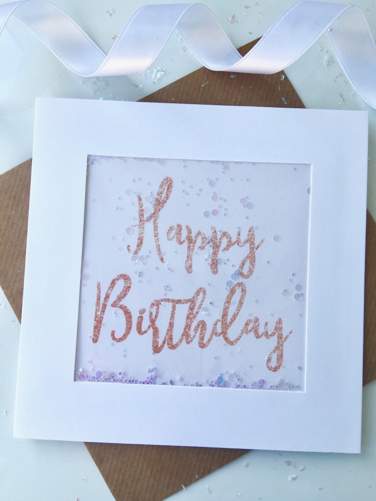 Rose Gold Glitter - Happy Birthday - Card