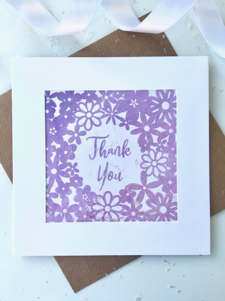 Watercolour Floral - Thank You - Card