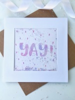<!--063-->Pink Ombre Speckled - Yay! - Card