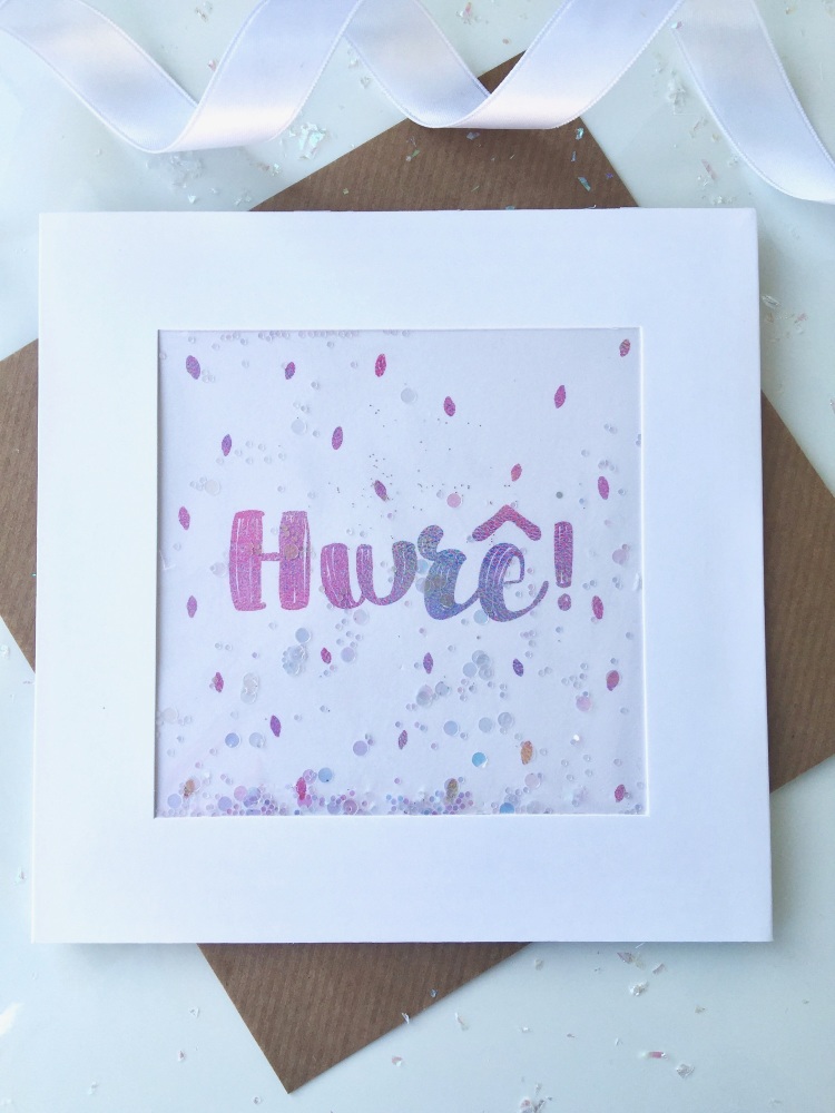 Pink Ombre Speckled - Hwre! - Card