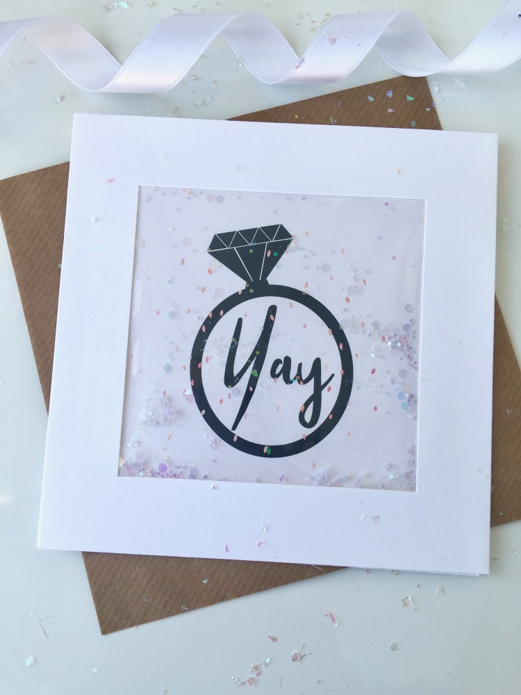 Pink Speckled - Yay Ring - Card