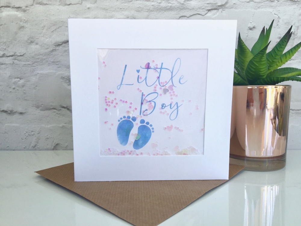 Blue Little Feet - Little Boy - Card