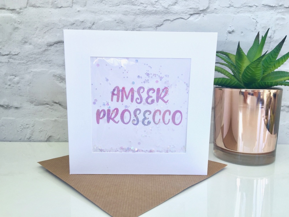 Pink Ombre - Amser Prosecco - Card