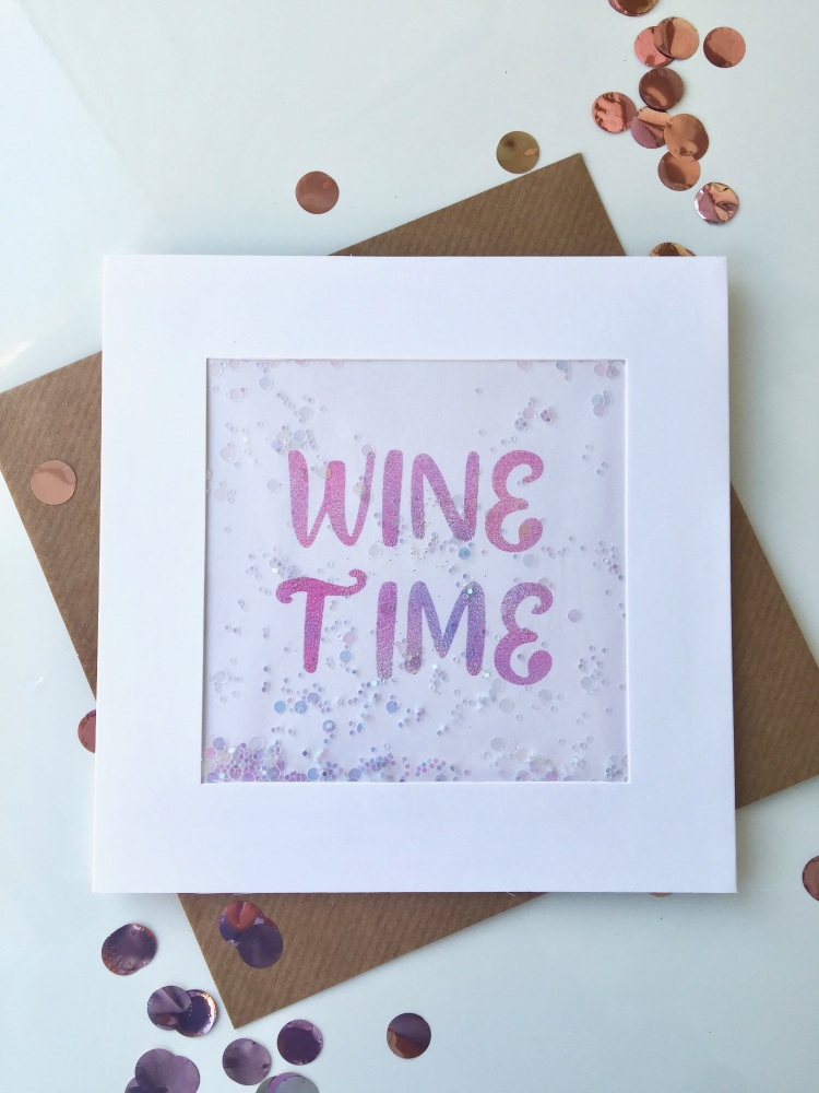 Pink Ombre - Wine Time - Card