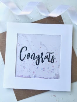 Pink Speckled - Congrats - Card