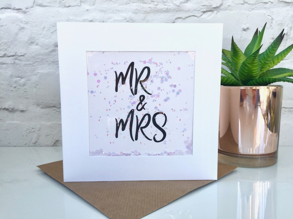 Pink Speckled - Mr & Mrs - Card