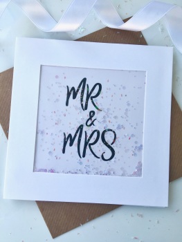Pink Speckled - Mr & Mrs - Card