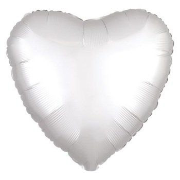 Satin White Heart Balloon
