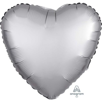 Satin Silver Heart Balloon