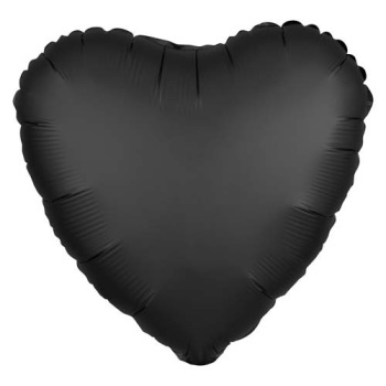 Satin Black Heart Balloon