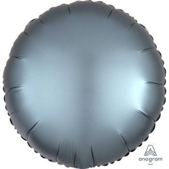Satin Steel Blue Circle Balloon