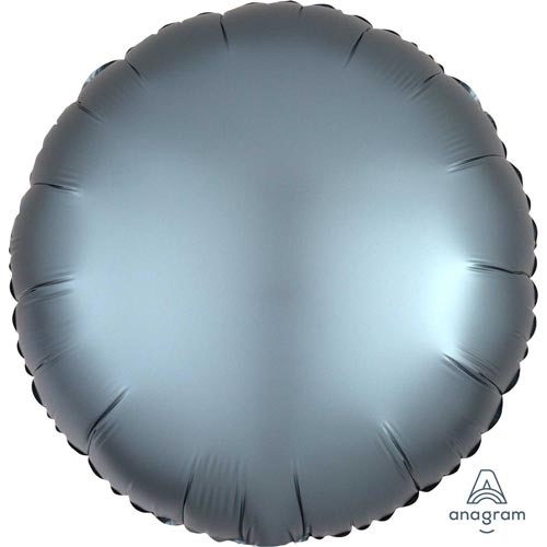 <!--061-->Satin Steel Blue Circle Balloon