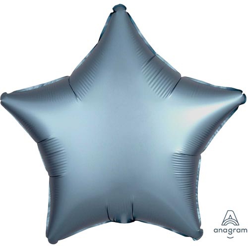 <!--062-->Satin Steel Blue Star Balloon