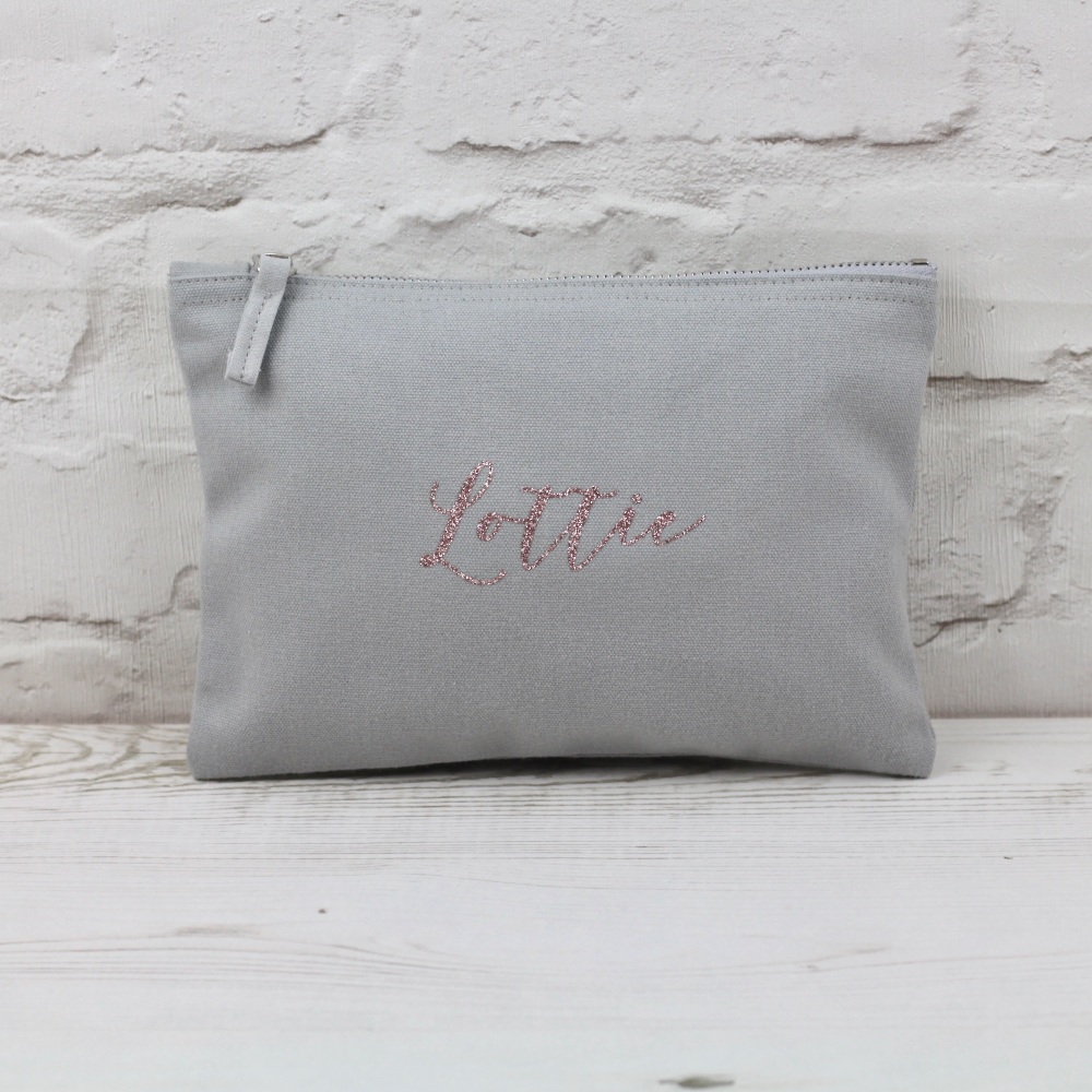 Personalised Pouch - Grey