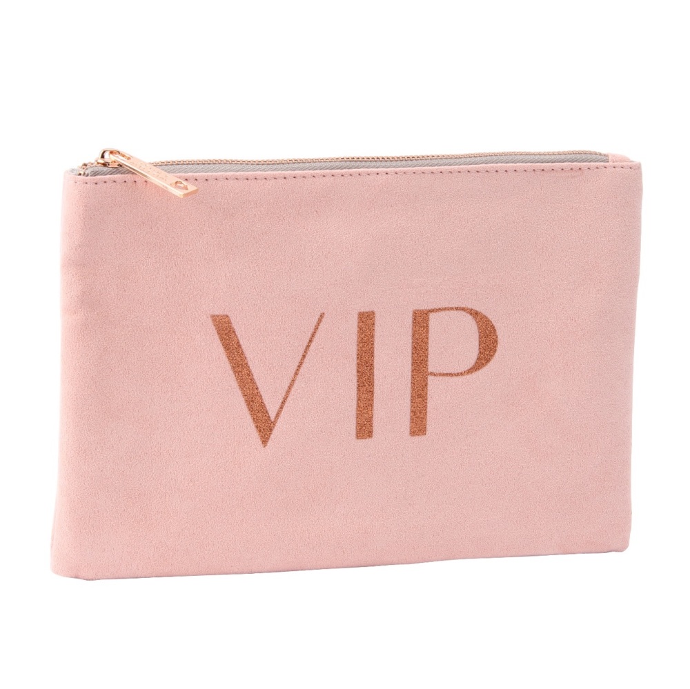 Rose gold and pink pouch bag, rose gold makeup bag, vip bag | CeFfi
