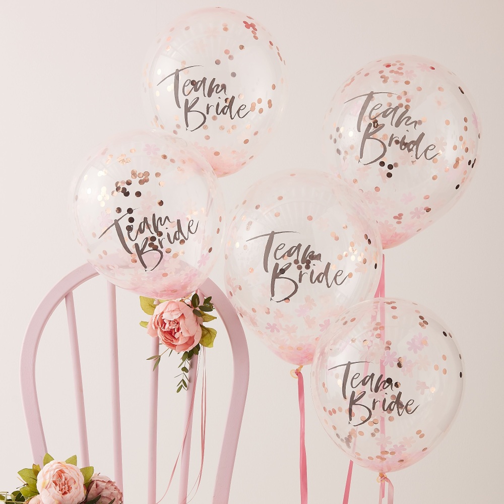 Team bride balloons, team bride confetti balloons, hen party balloons