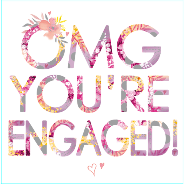 omg you're engaged card, engagement card, modern engagement cards, lola des