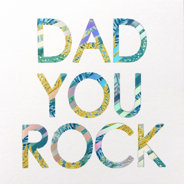 Dad you rock card, modern dad card 