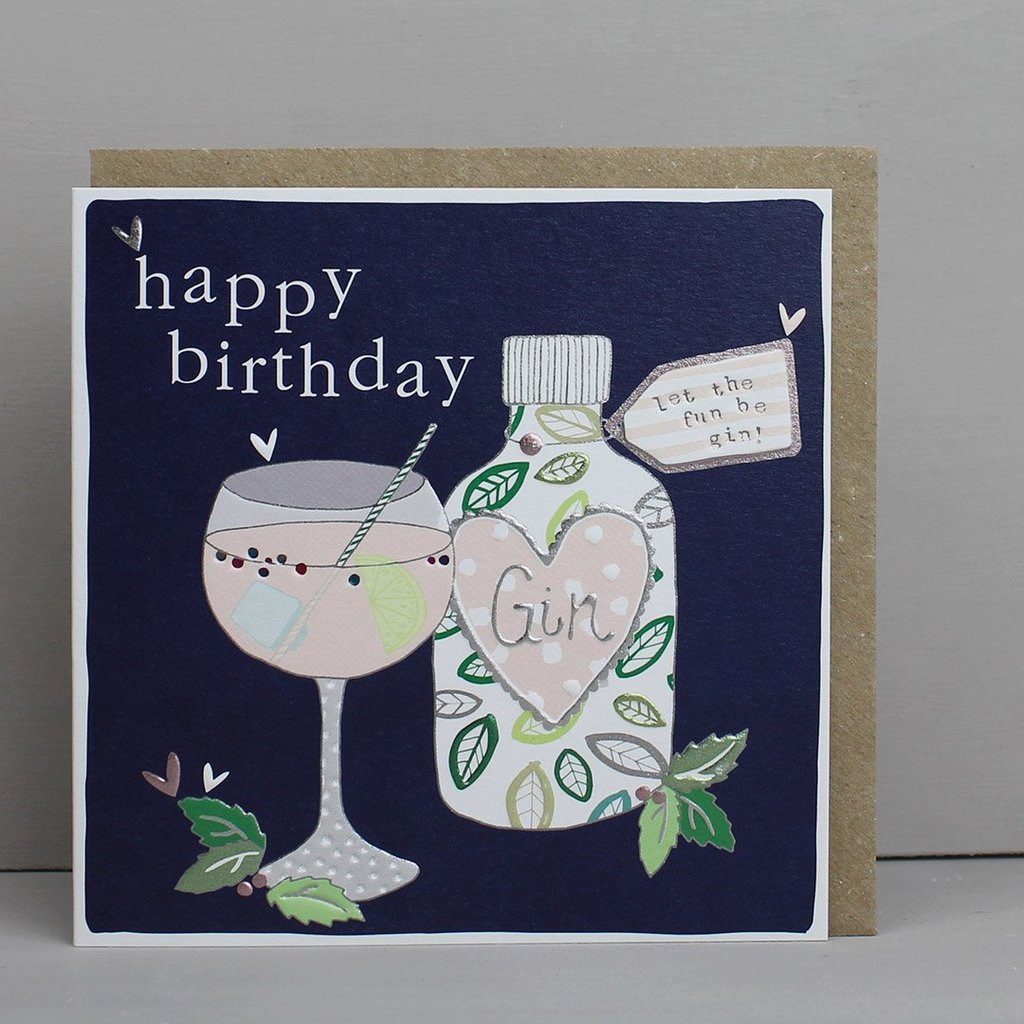 Happy Birthday Gin - Card