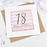 <!--091-->Rose Gold & Pink - Age - 18 - Confetti Card