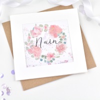 <!--091-->Floral Wreath - Ffrind - Card