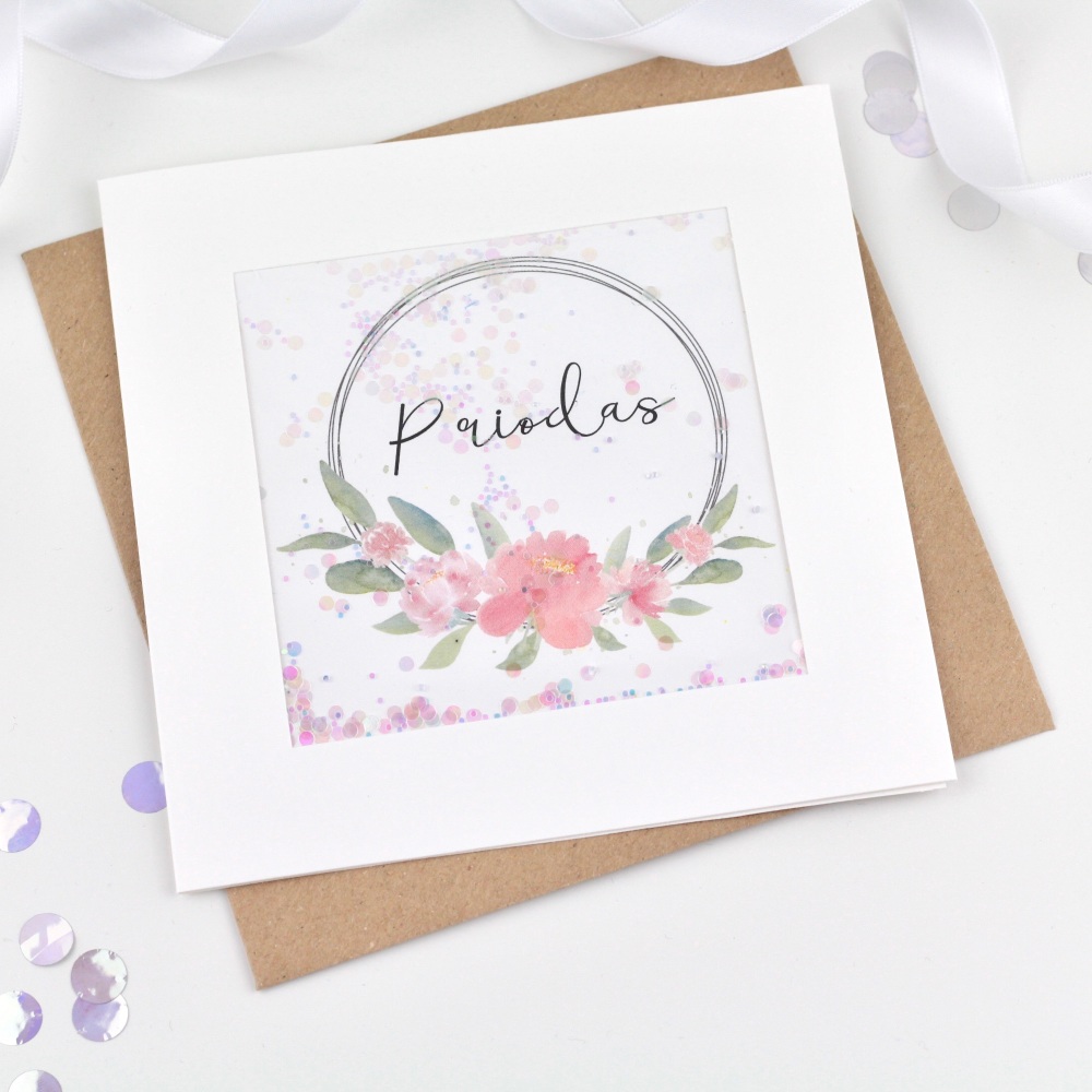 Floral Ring - Priodas - Card