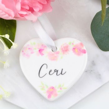Floral Heart - Personalised - Decoration