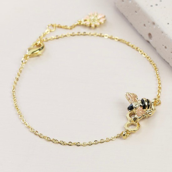 Buy 18ct Yellow Gold Plated Bumble Bee Slider Bracelet Online in India -  Etsy